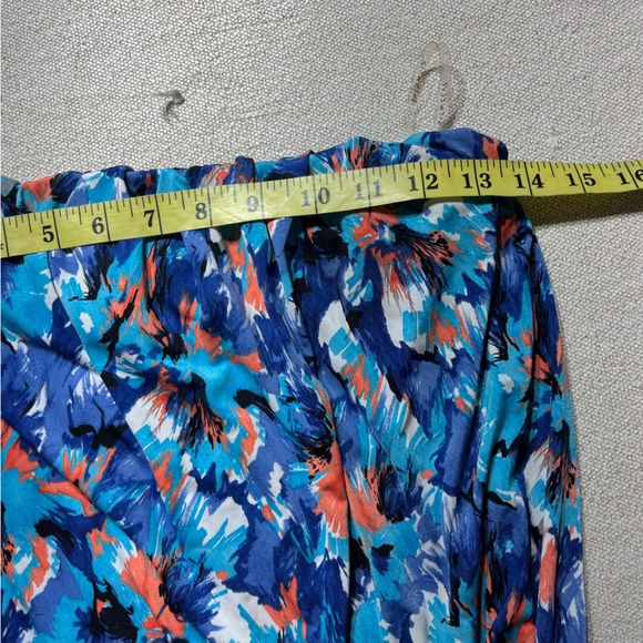 S-Twelve Flowy Slinky Watercolour Strapless Romper - Picture 5 of 6